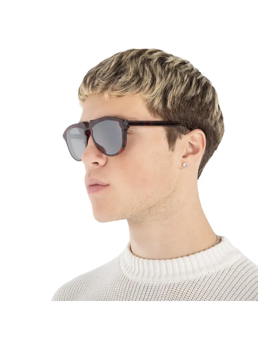 Мужские солнцезащитные очки Burberry Grey Mirror Silver Pilot BE4417U 41036G 58 — изображение 2 из 6, красный