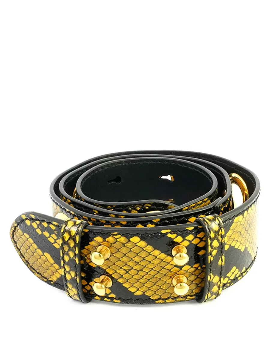 Женский ремень для сумки Burberry "Amber Yellow" с тиснением под крокодила — изображение 1 из 3, желтый
