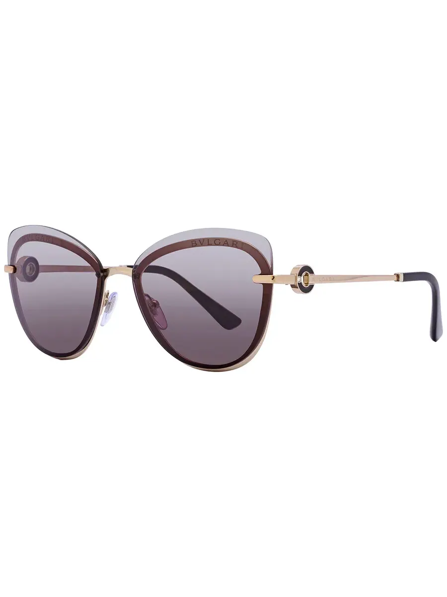 Женские солнцезащитные очки Bvlgari Gray Gradient Butterfly BV6182B 20148G 60 — изображение 5 из 5, розовый золотистый