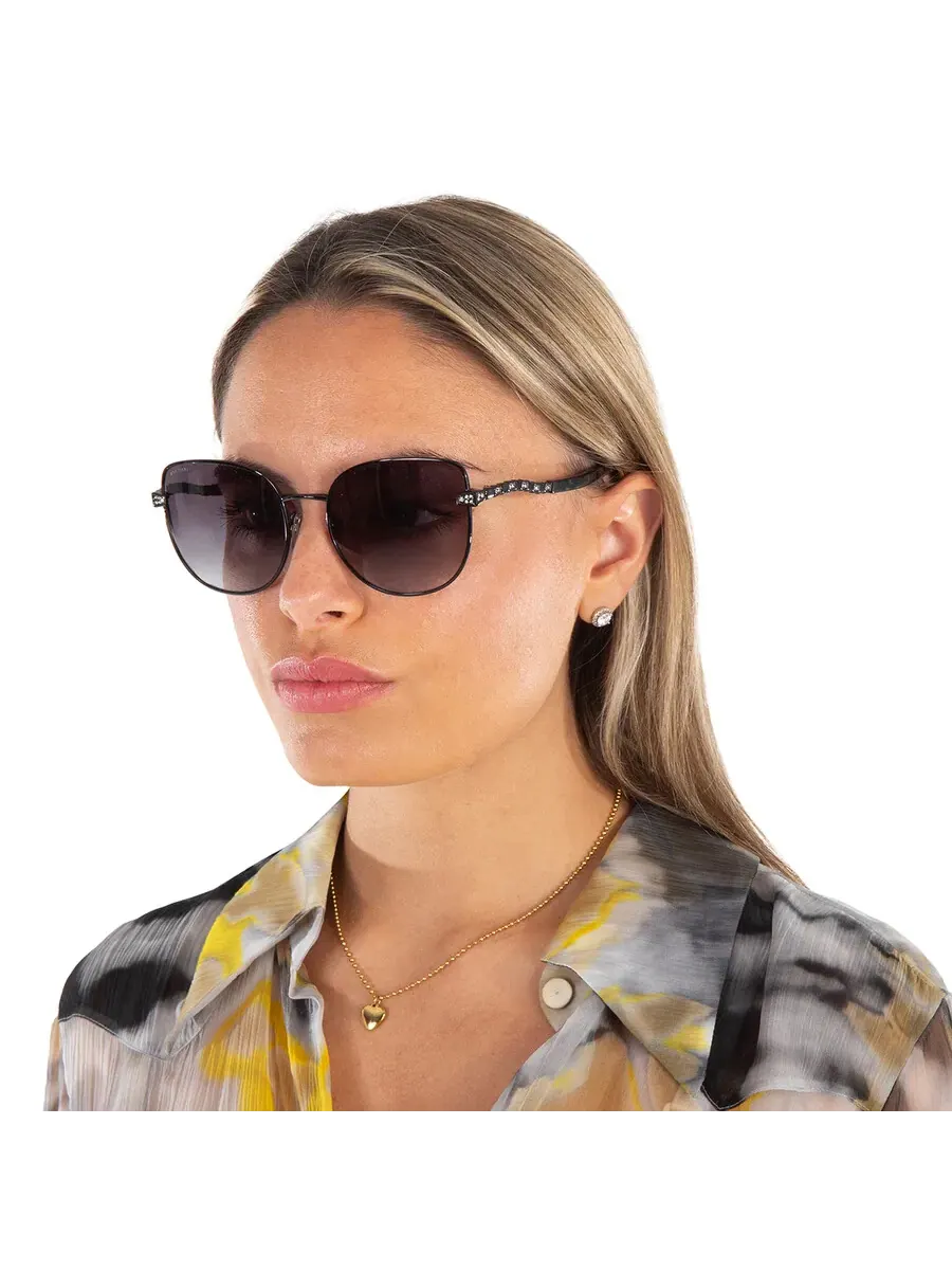 Женские солнцезащитные очки Bvlgari Grey Gradient Cat Eye BV6184B 20238G 56 — изображение 2 из 5, черный