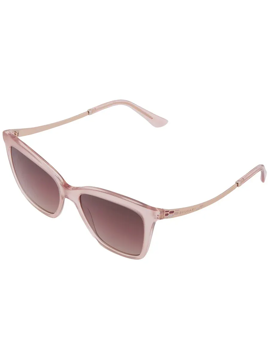 Женские солнцезащитные очки Bvlgari Brown Gradient Purple Cat Eye BV8257 5527E2 54 — изображение 3 из 4, прозрачный розовый
