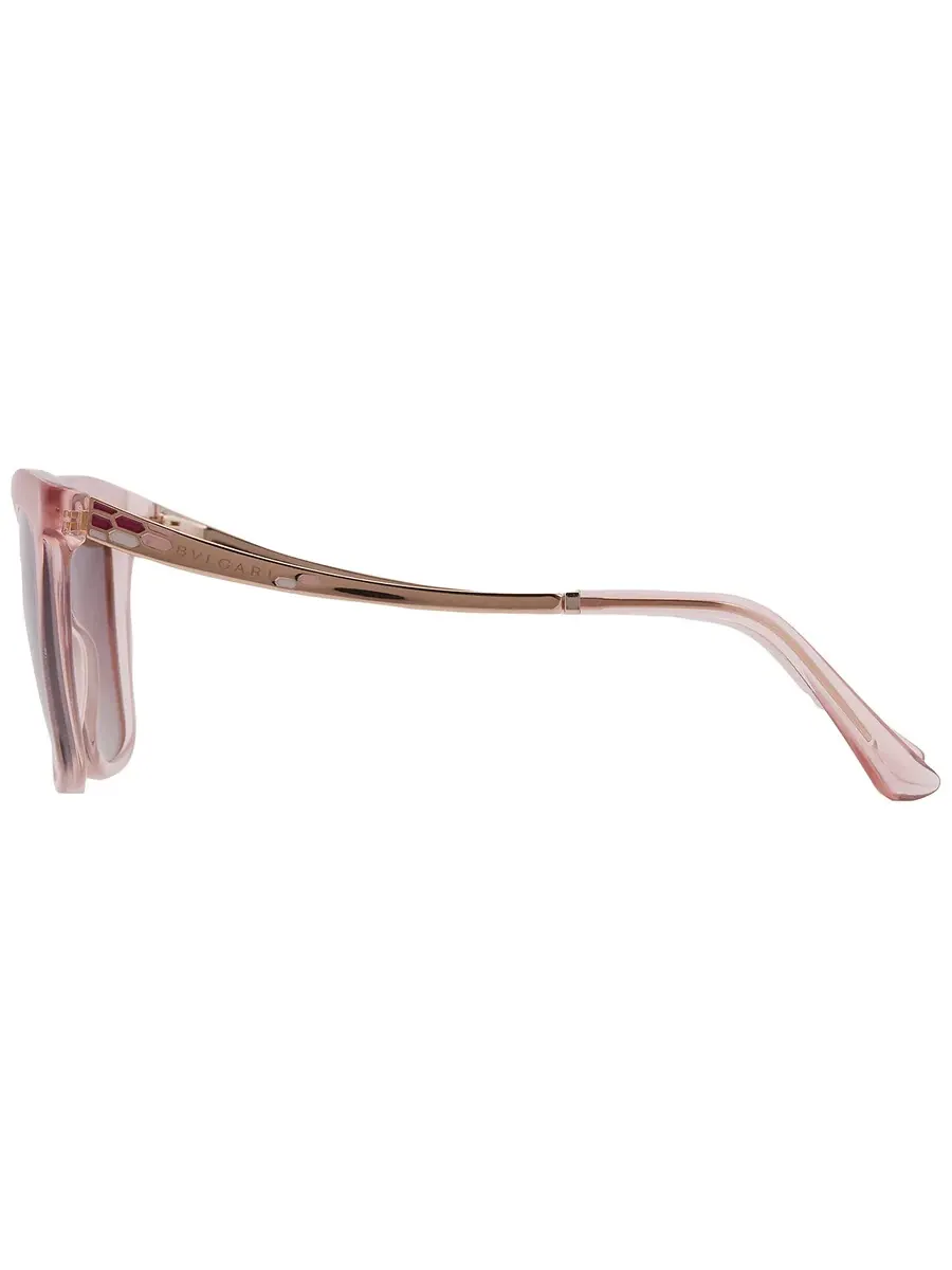 Женские солнцезащитные очки Bvlgari Brown Gradient Purple Cat Eye BV8257 5527E2 54 — изображение 4 из 4, прозрачный розовый