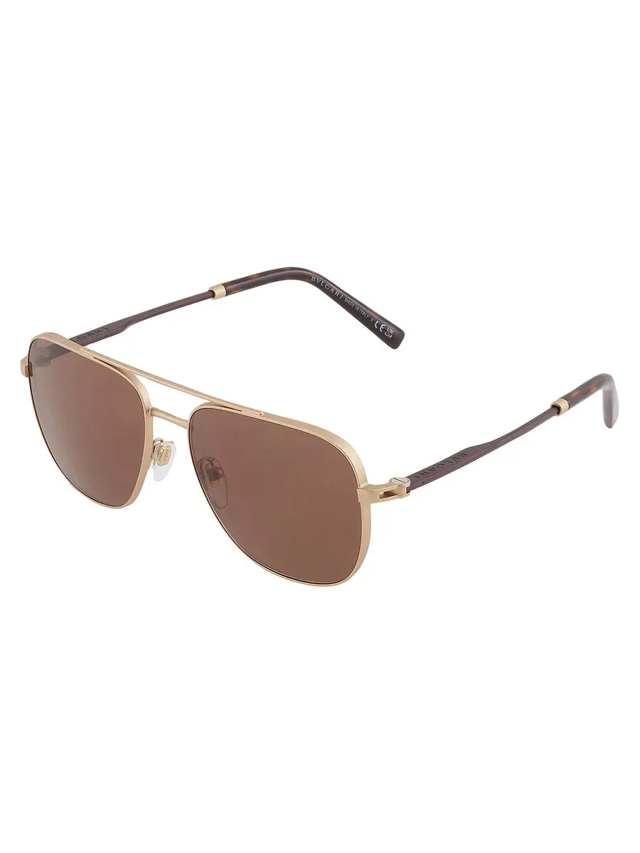 Мужские солнцезащитные очки Bvlgari Brown Navigator BV5059 202253 58 — изображение 4 из 5, бледный золотистый