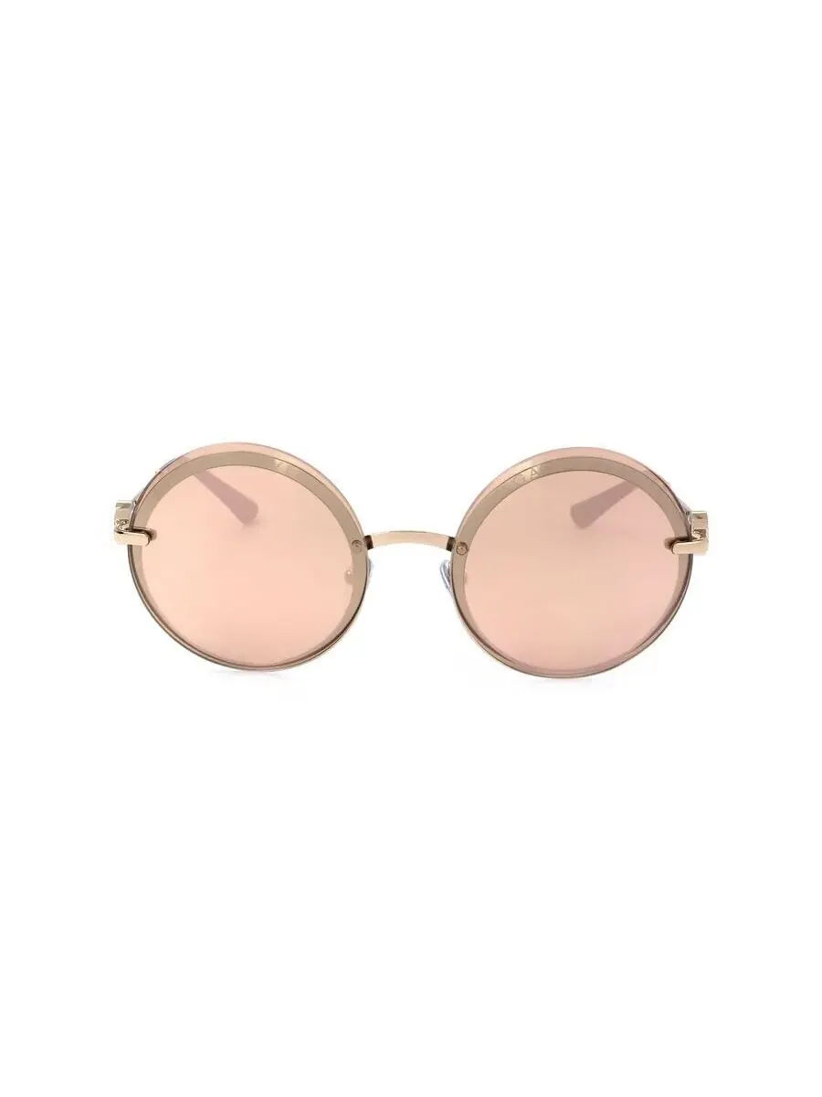 Солнцезащитные очки Bvlgari для женщин, розовое золото, округлый дизайн 0BV6149B-278/4Z-2 — изображение 1 из 3