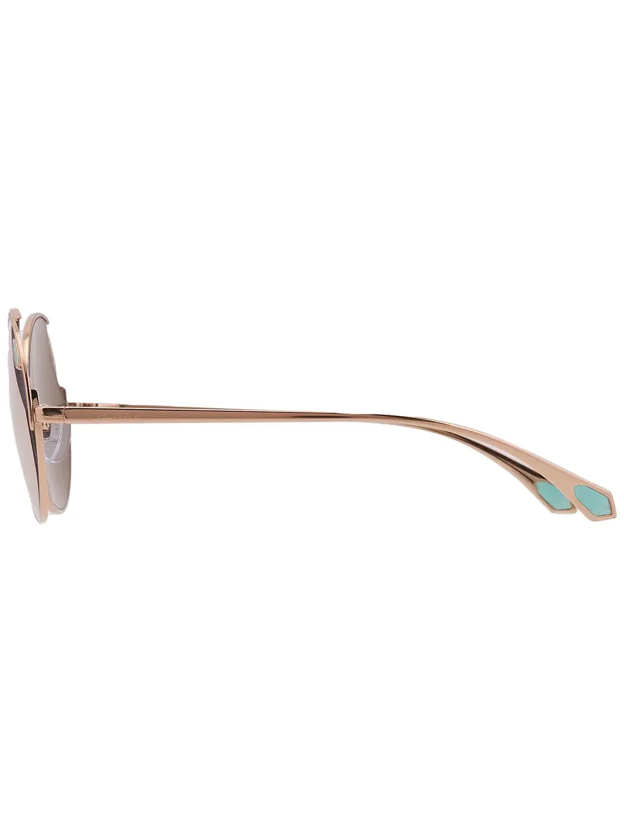 Женские солнцезащитные очки Bvlgari Clear Mirror Rose Gold, круглые BV6159 20144Z 54 — изображение 4 из 4, розовый золотистый