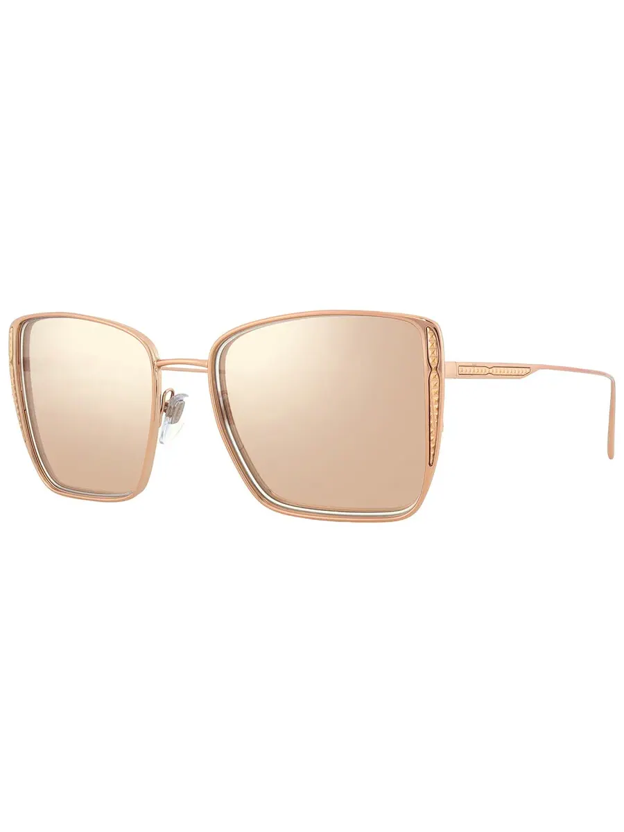Женские солнцезащитные очки Bvlgari Clear Mirror Rose Gold квадратные BV6176 20140W 55 — изображение 2 из 4