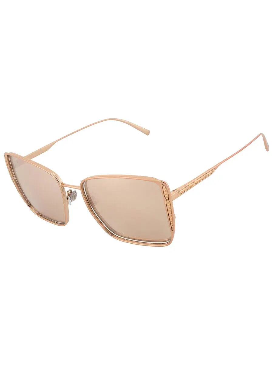 Женские солнцезащитные очки Bvlgari Clear Mirror Rose Gold квадратные BV6176 20140W 55 — изображение 3 из 4