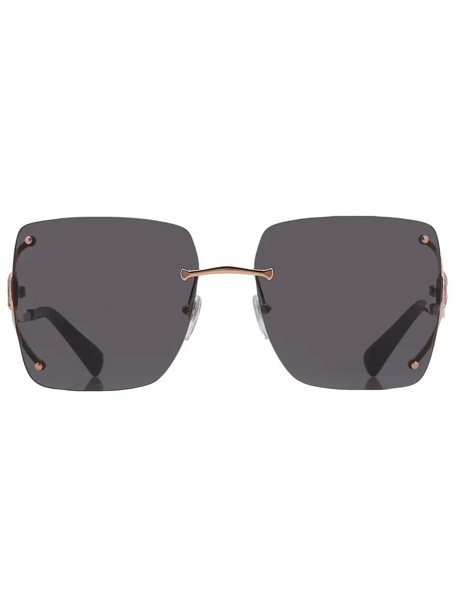 Солнцезащитные очки женские Bvlgari Dark Grey Square BV6190BD 201487 61 — изображение 1 из 4, розовый золотистый