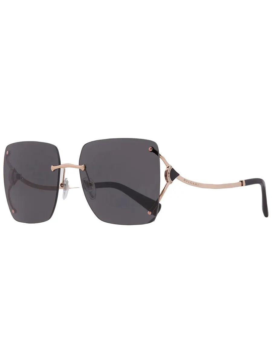 Солнцезащитные очки женские Bvlgari Dark Grey Square BV6190BD 201487 61 — изображение 2 из 4, розовый золотистый