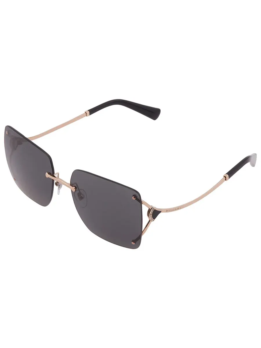 Солнцезащитные очки женские Bvlgari Dark Grey Square BV6190BD 201487 61 — изображение 3 из 4, розовый золотистый