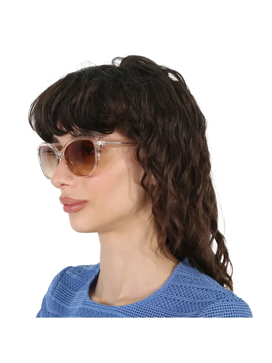 Женские солнцезащитные очки Calvin Klein Brown Gradient Cat Eye CK19536S 270 55 — изображение 2 из 4, бежевый
