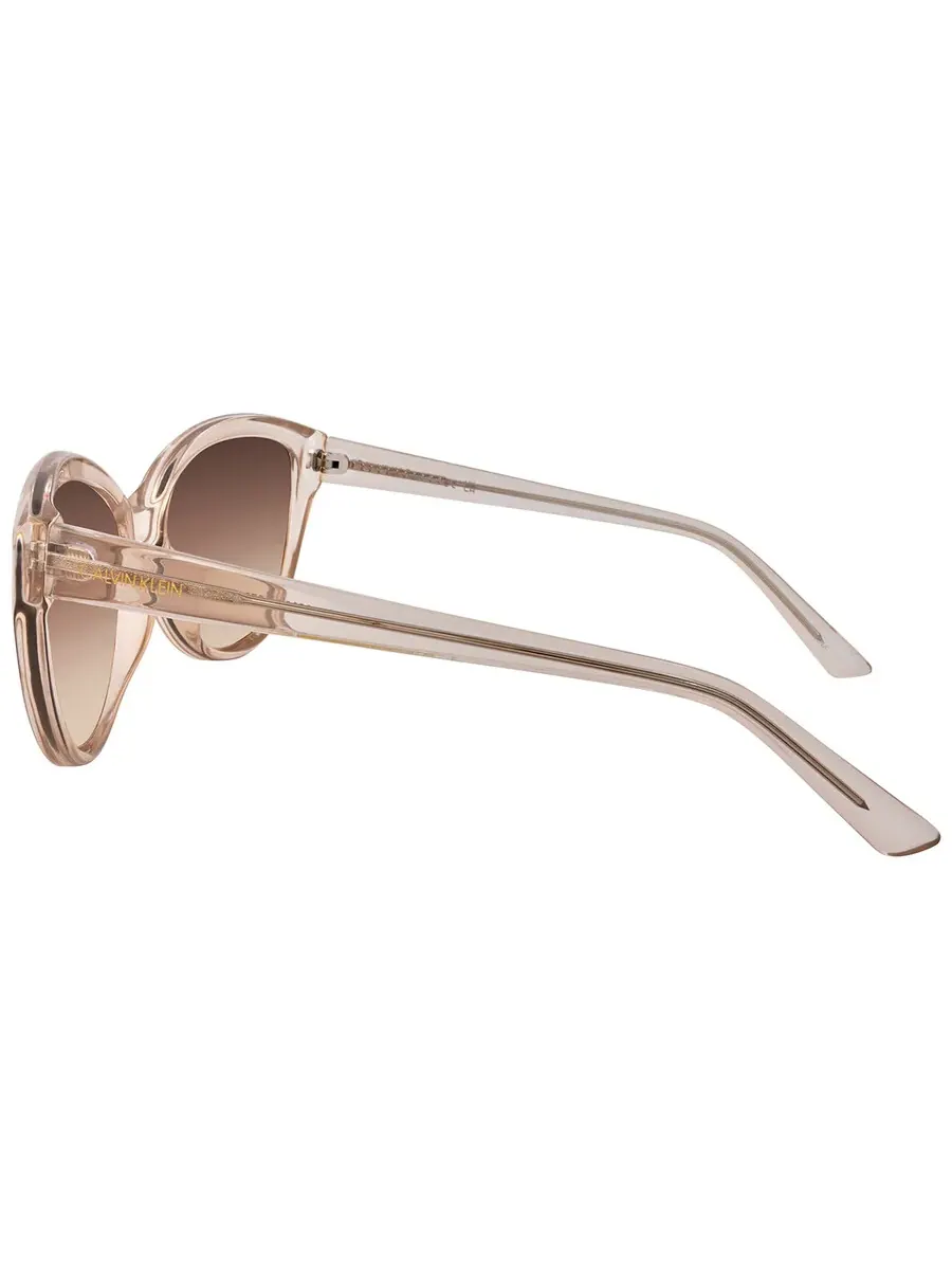 Женские солнцезащитные очки Calvin Klein Brown Gradient Cat Eye CK19536S 270 55 — изображение 4 из 4, бежевый