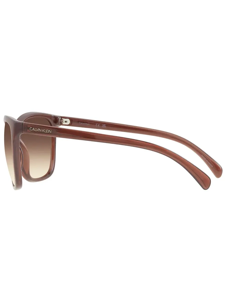 Женские солнцезащитные очки Calvin Klein Brown Gradient Square CK19565S 210 60 — изображение 3 из 3, коричневый
