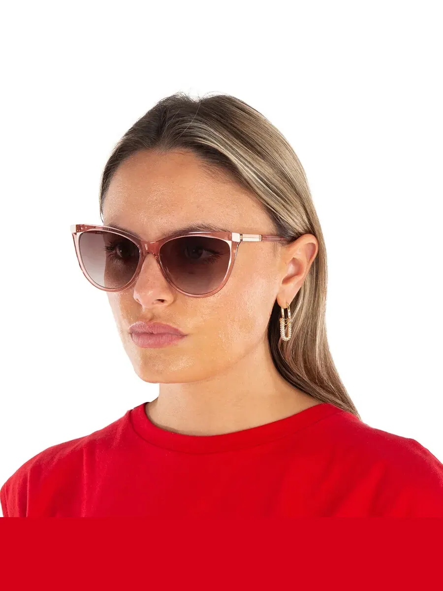 Женские солнцезащитные очки Carolina Herrera коричневые кошачий глаз HER 0141/S 0BJS/HA 58 — изображение 2 из 5, белый