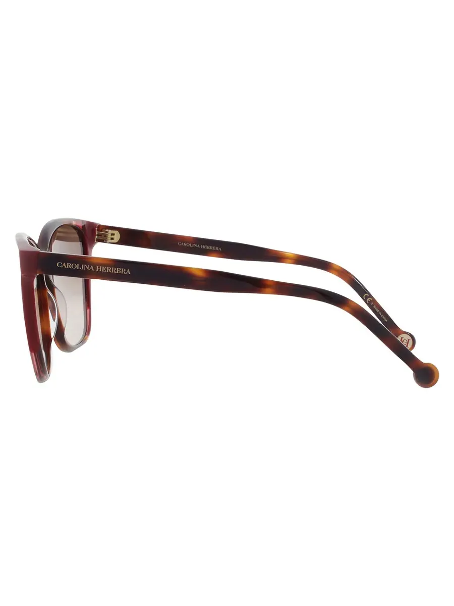 Женские солнцезащитные очки Carolina Herrera Brown Square CH 0061/S 0O63/HA 57 — изображение 4 из 4, красный
