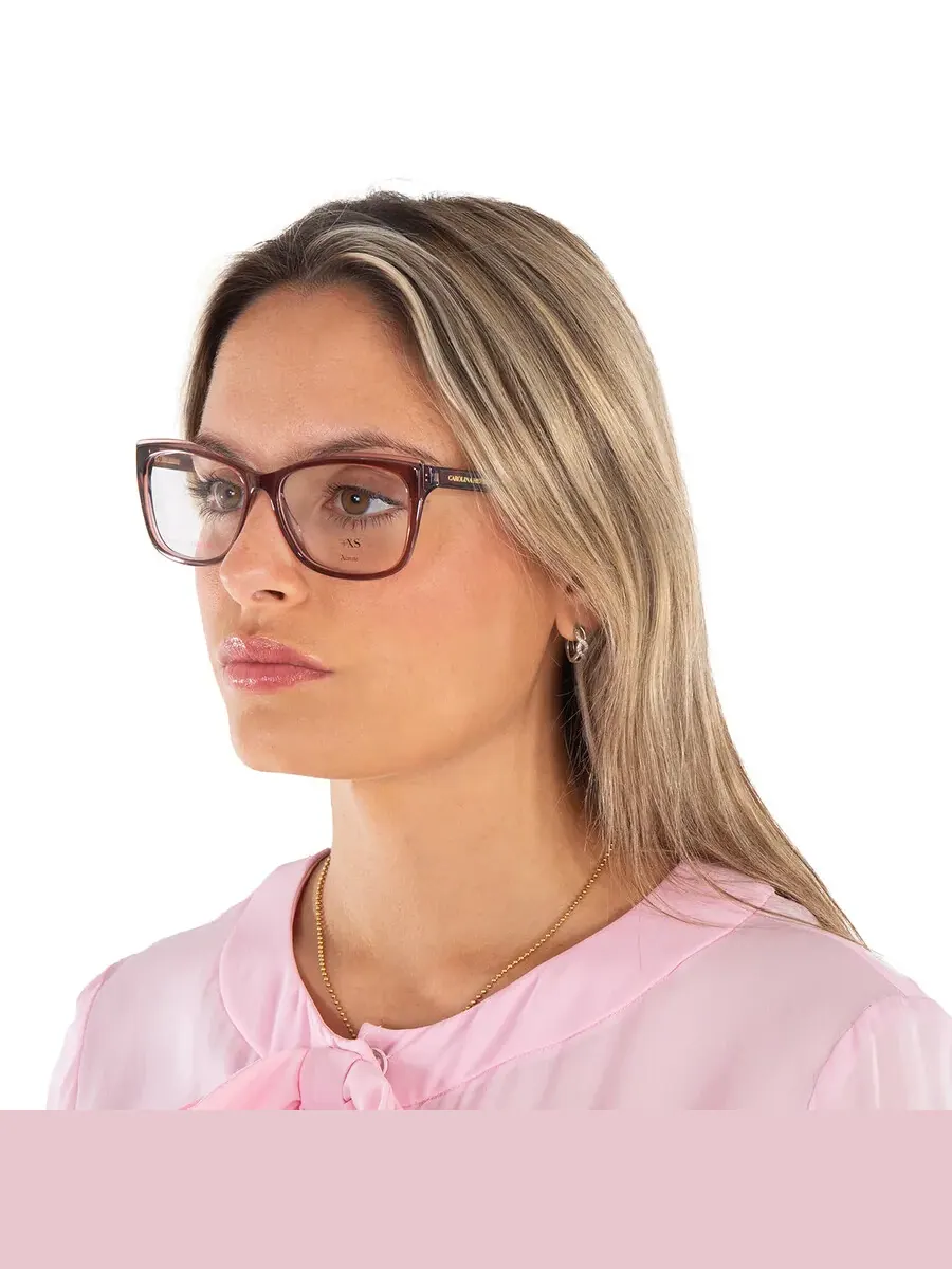 Женские очки Carolina Herrera Demo Cat Eye HER 0208 0NUX 55 — изображение 2 из 5, коричневый серый