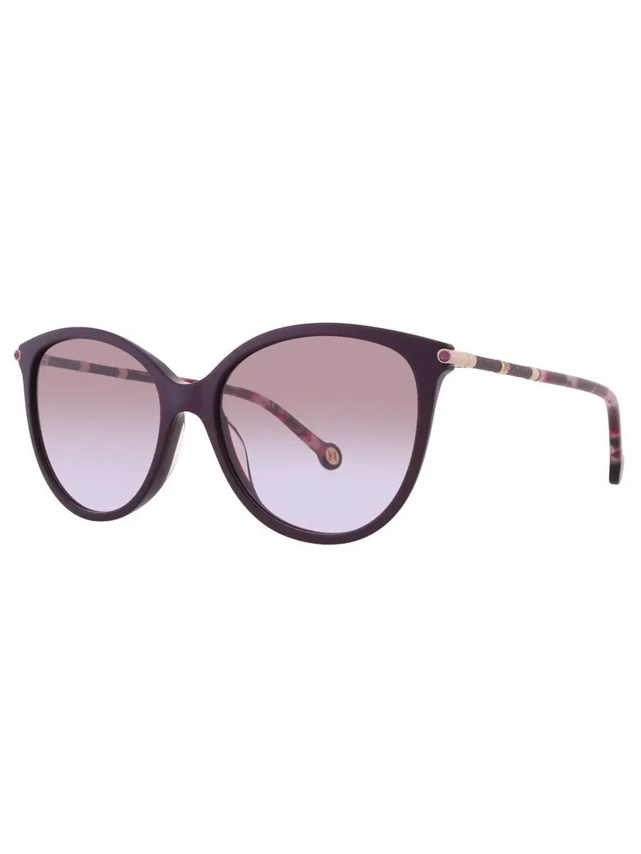 Женские солнцезащитные очки Carolina Herrera Violet Shaded Cat Eye HER 0189/G/S 0T1W/QR 57 — изображение 2 из 4, золотистый