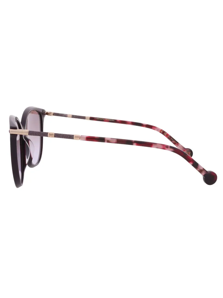 Женские солнцезащитные очки Carolina Herrera Violet Shaded Cat Eye HER 0189/G/S 0T1W/QR 57 — изображение 4 из 4, золотистый