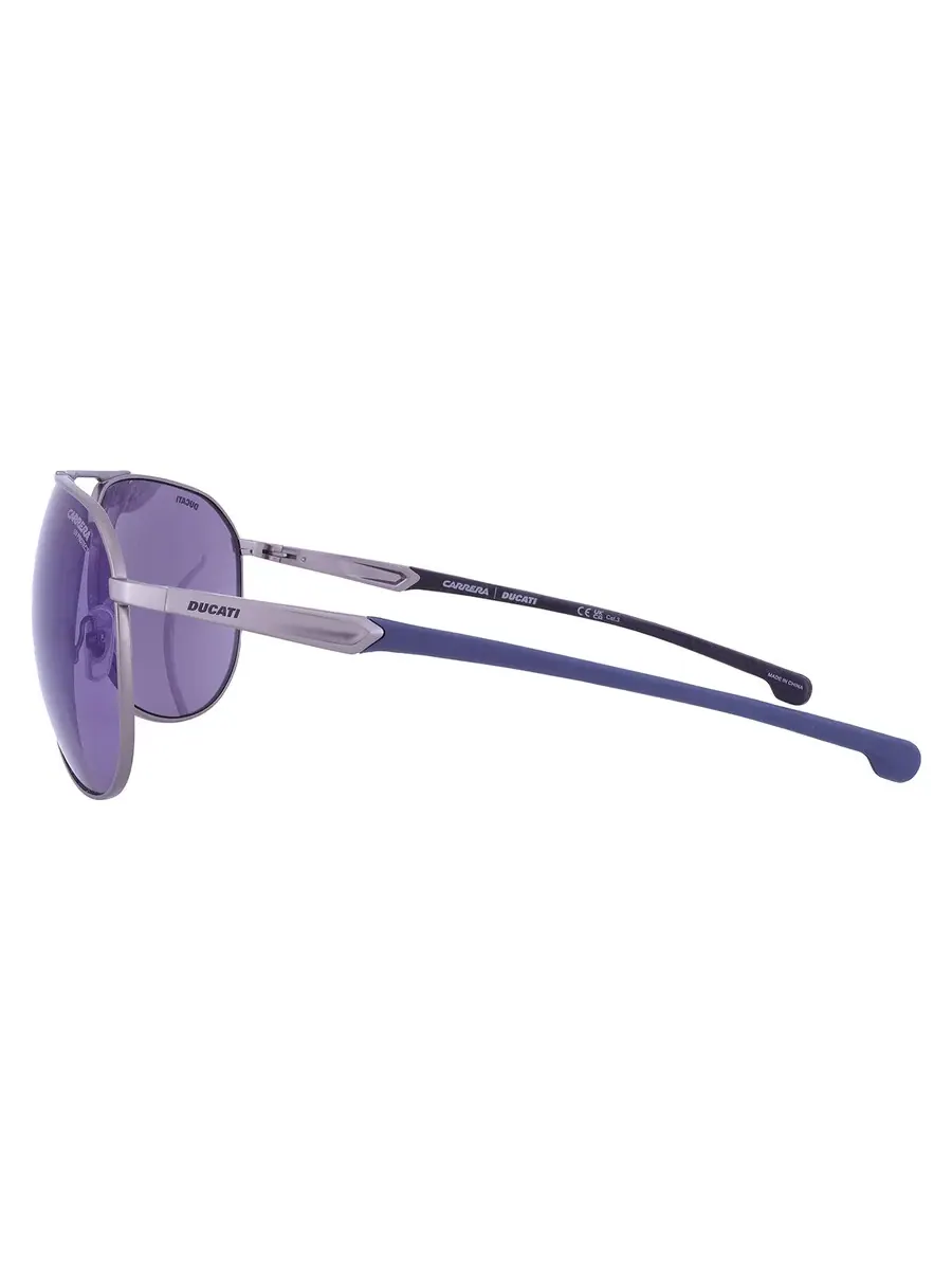 Мужские солнцезащитные очки Carrera Blue Sky Mirror Pilot CARRERA DUCATI 030/S 0V6D/XT 67 — изображение 4 из 4, темный/синий