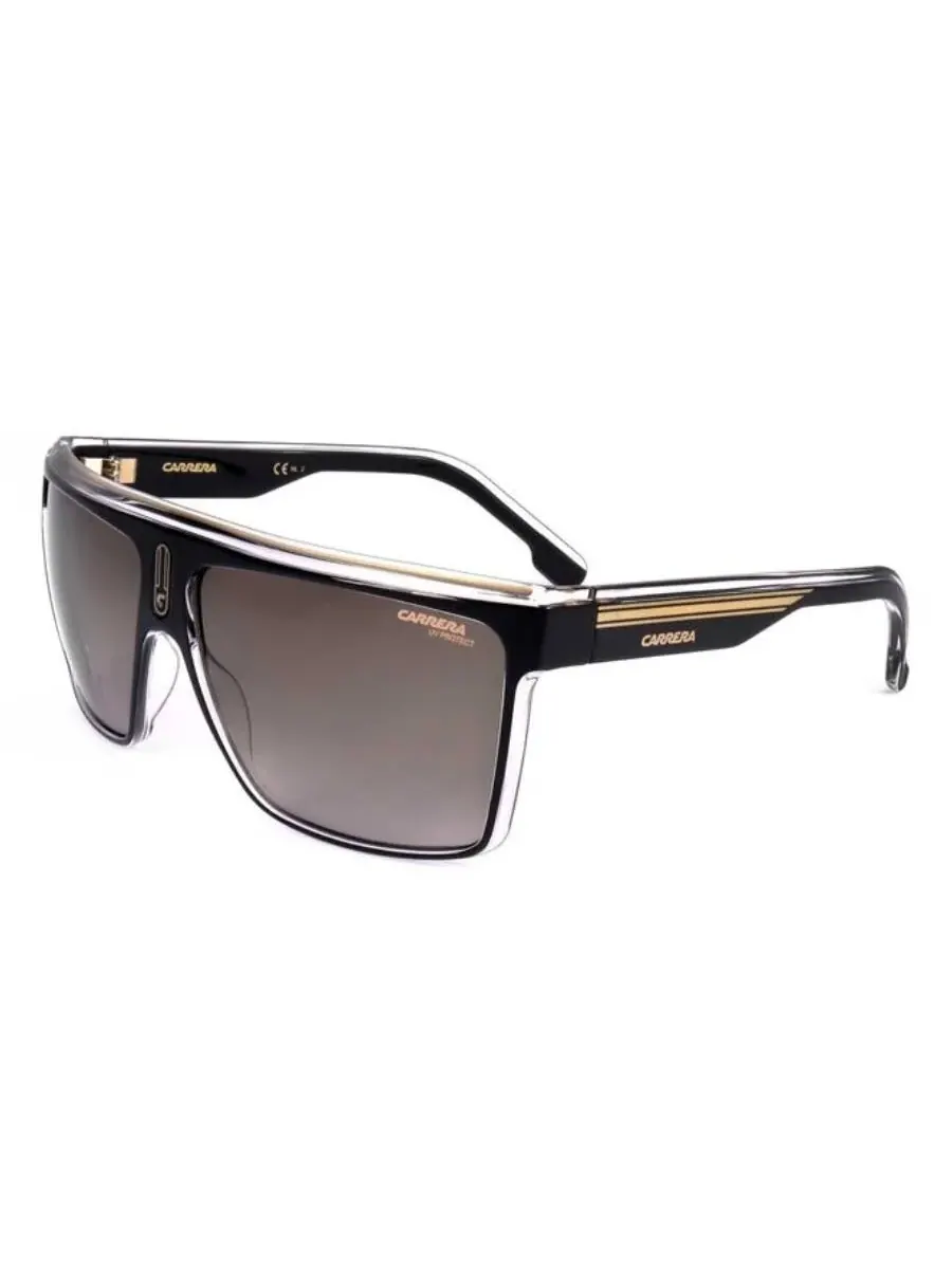 Мужские прямоугольные солнцезащитные очки Carrera Brown CARRERA 22/N 2M2 63 — изображение 1 из 1, черный золотистый