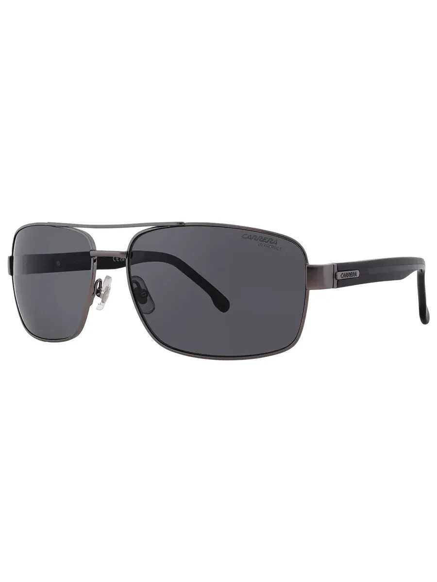 Солнцезащитные очки Carrera Grey прямоугольной формы для мужчин CARRERA 8063/S 0KJ1/IR 61 — изображение 2 из 4, черный