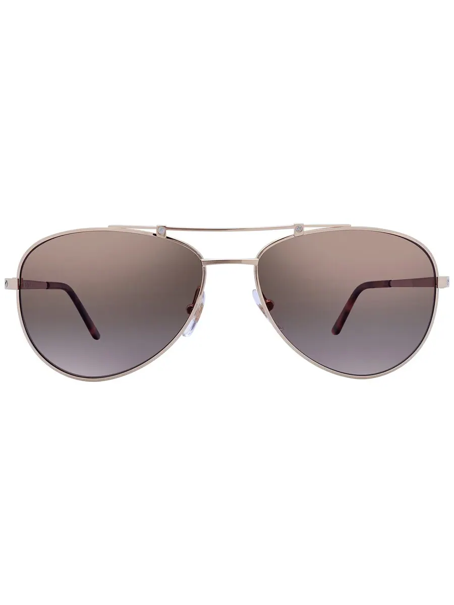 Солнцезащитные очки Cartier Santos de Cartier Brown Polarized Pilot унисекс CT0083S 001 59