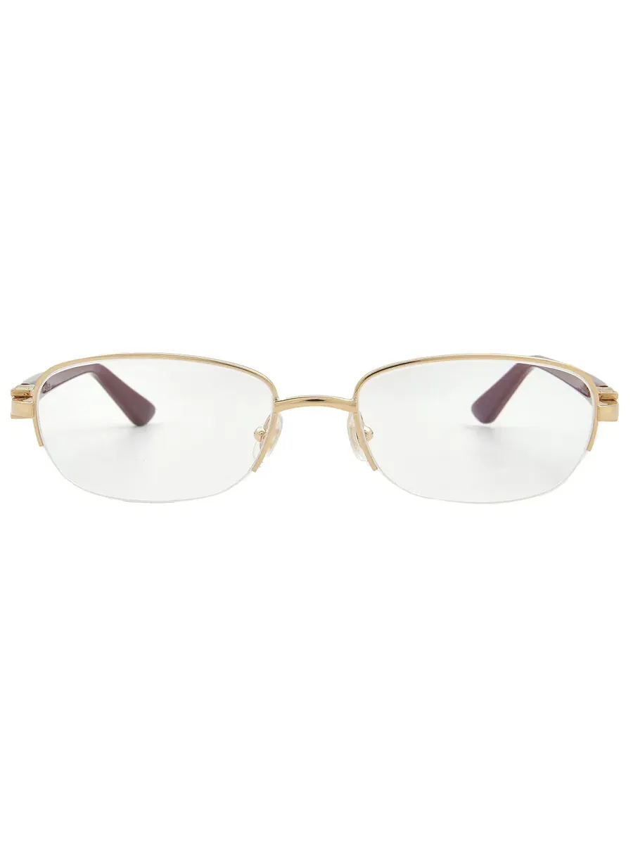 Женские очки Cartier C Decor Demo прямоугольной формы CT0317O 003 52 — изображение 1 из 4, золотистый/бордовый