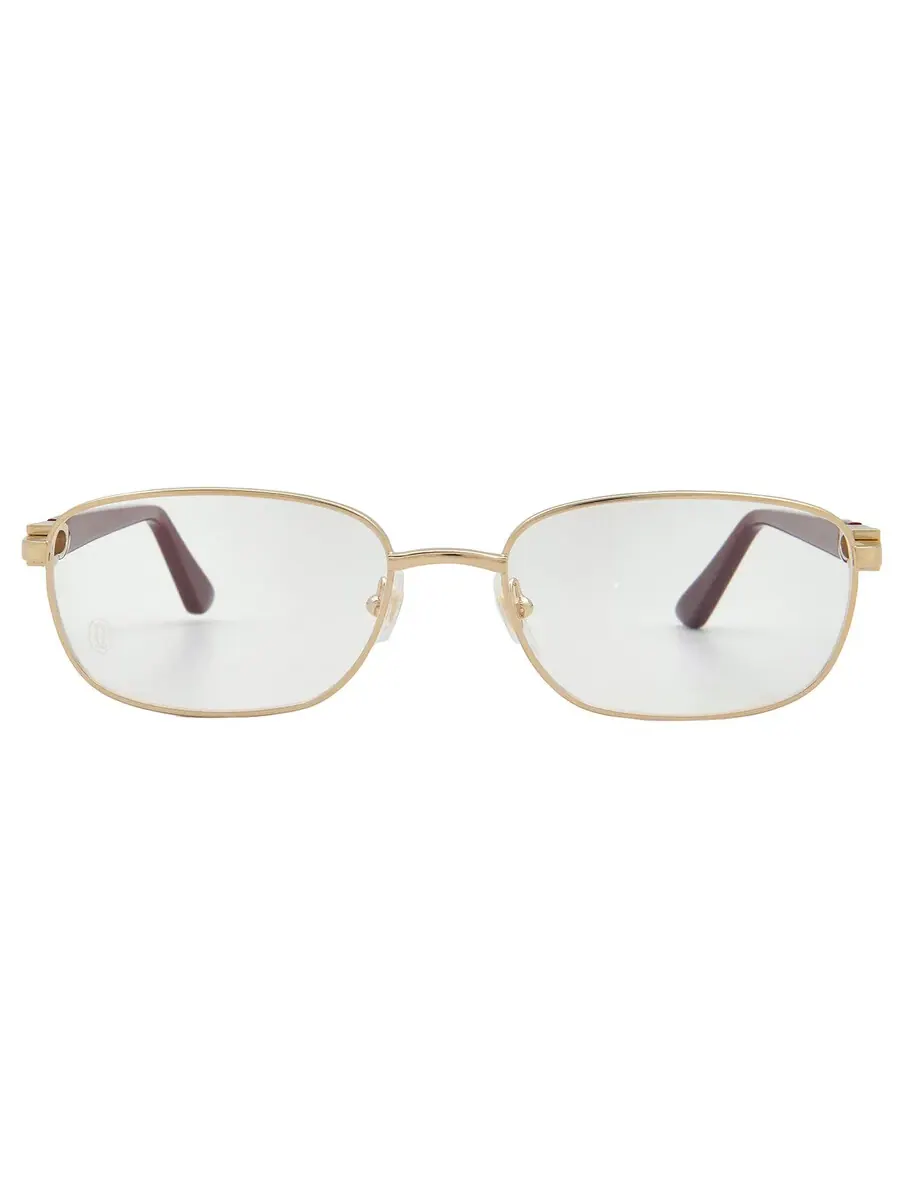 Женские очки Cartier C Decor Demo прямоугольной формы CT0368O 006 56 — изображение 1 из 4, золотистый/бордовый