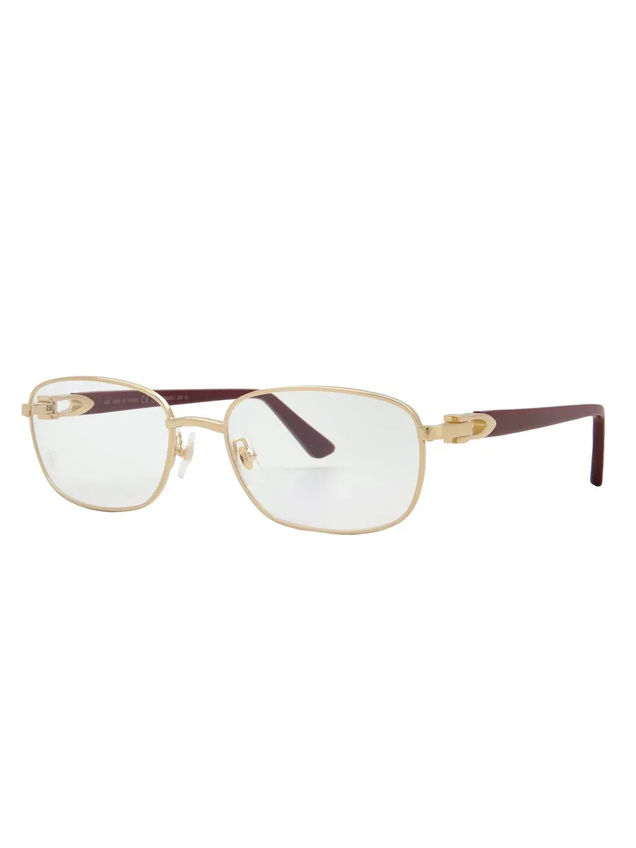 Женские очки Cartier C Decor Demo прямоугольной формы CT0368O 006 56 — изображение 2 из 4, золотистый/бордовый