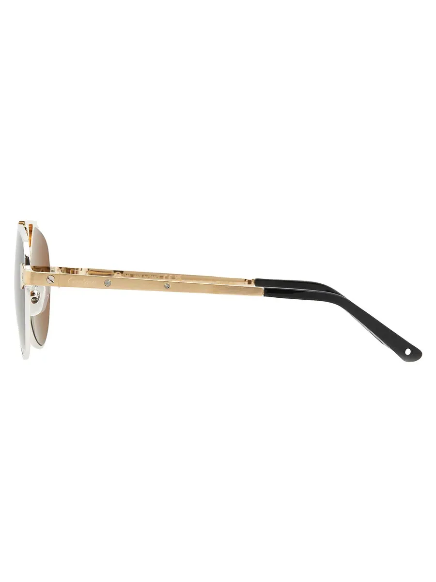 Мужские солнцезащитные очки Cartier Santos de Cartier Polarized Brown Pilot CT0476S 008 59 — изображение 4 из 4