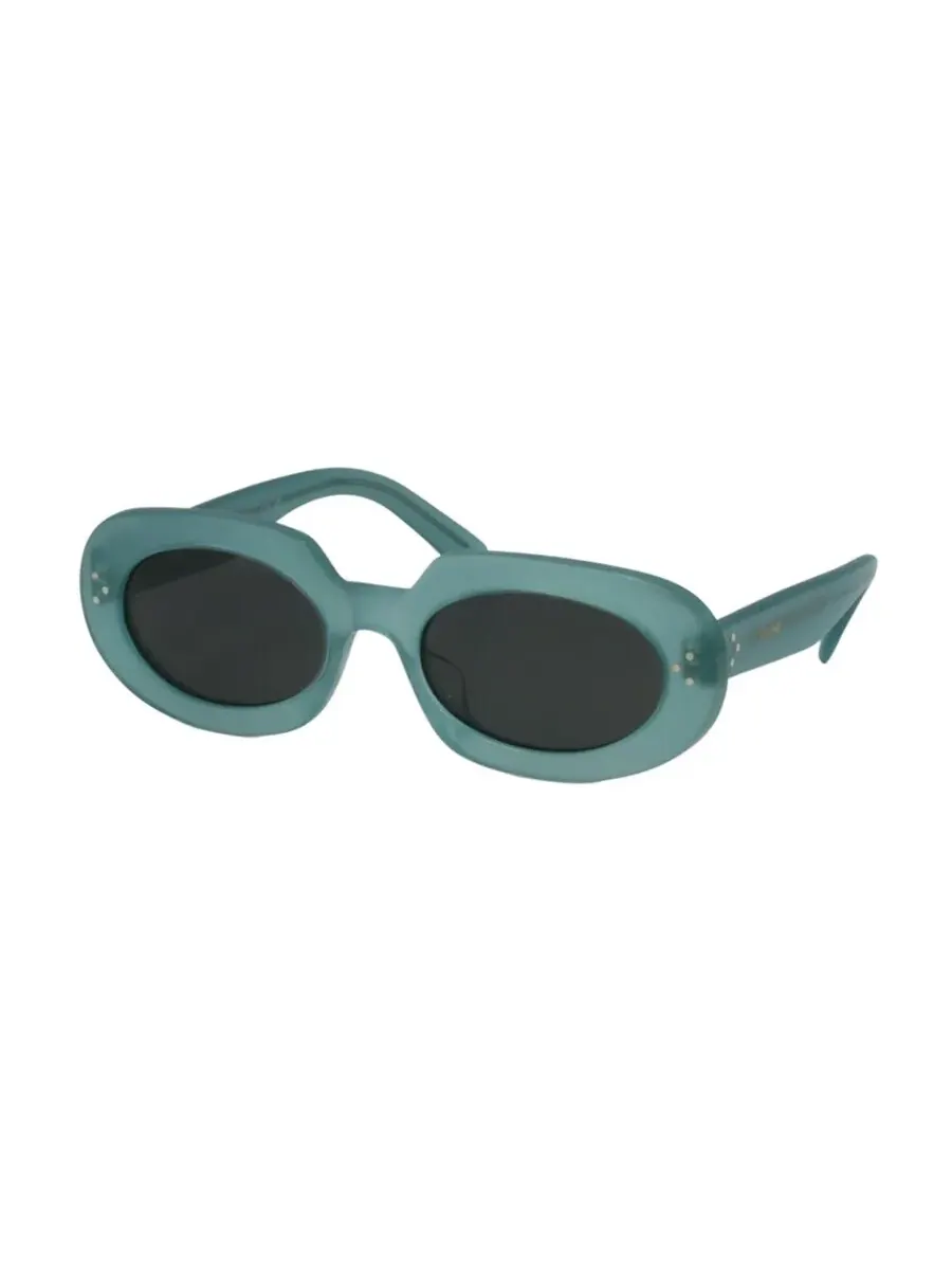 Женские солнцезащитные очки Celine Green Oval CL40276U 93N 54 — изображение 2 из 2, светлый зеленый