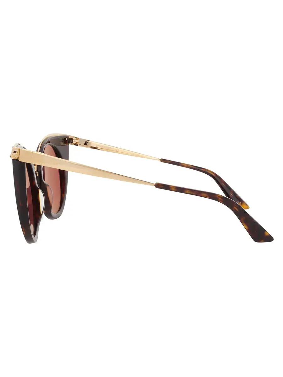 Солнцезащитные очки для женщин Cartier Panthere de Cartier Red Cat Eye CT0122S 002 52 — изображение 4 из 4, золотистый