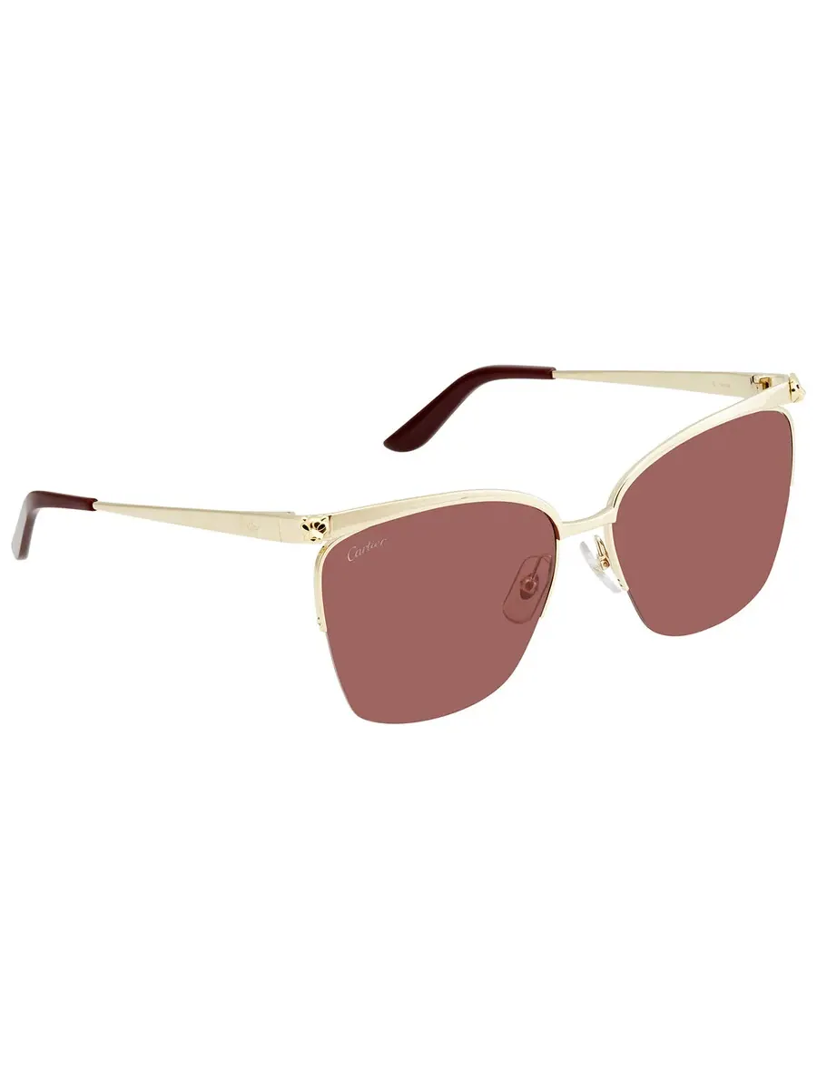 Солнцезащитные очки женские Cartier Panthere de Cartier Red Butterfly CT0124S 003 59 — изображение 2 из 3, золотистый/красный