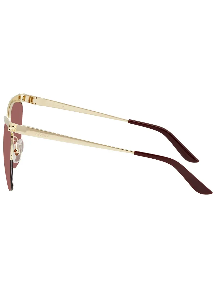 Солнцезащитные очки женские Cartier Panthere de Cartier Red Butterfly CT0124S 003 59 — изображение 3 из 3, золотистый/красный