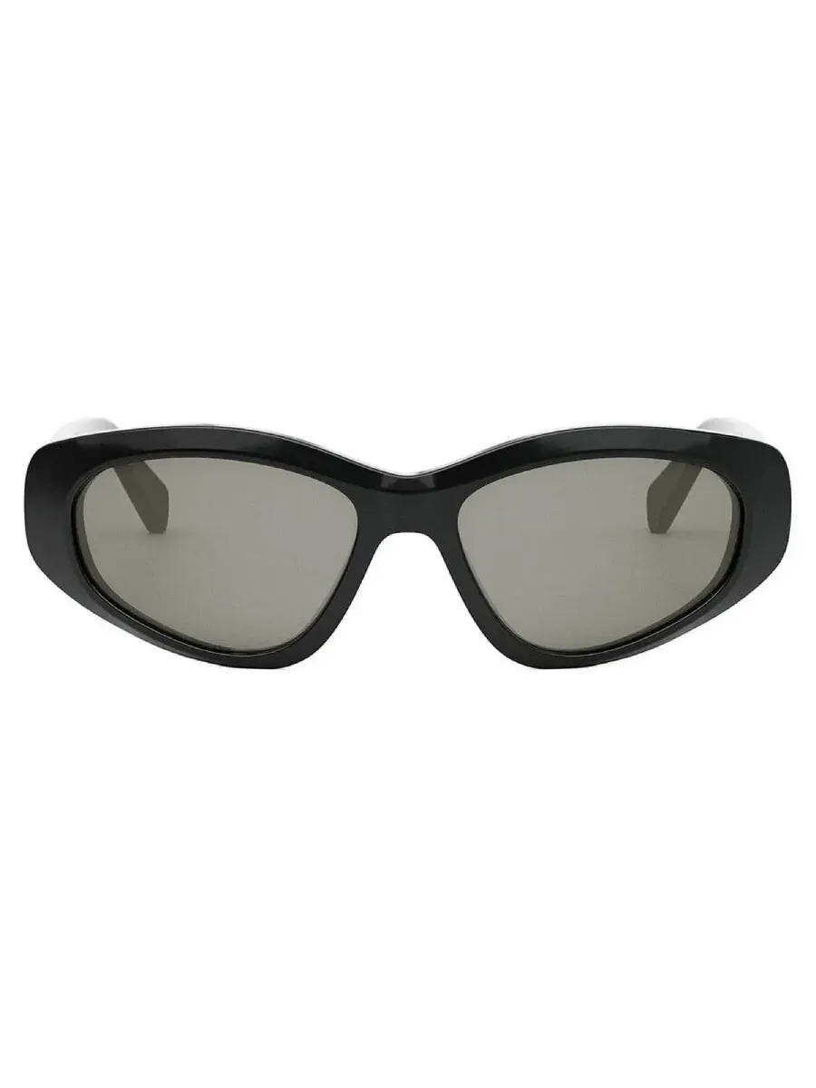 Мужские солнцезащитные очки Celine Monochroms Smoke Oval CL40279U 01A 57 — изображение 1 из 2, черный