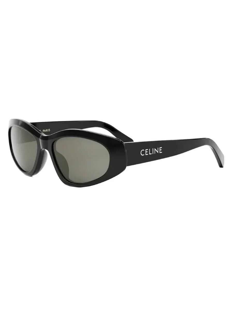 Мужские солнцезащитные очки Celine Monochroms Smoke Oval CL40279U 01A 57 — изображение 2 из 2, черный