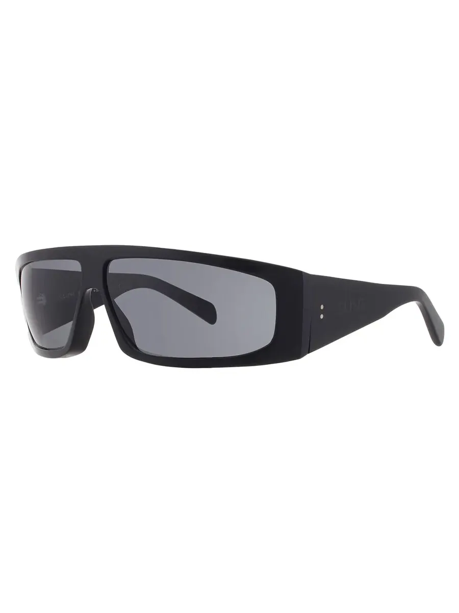 Мужские солнцезащитные очки Celine Smoke Wrap CL40291I 01A 69 — изображение 2 из 4, черный