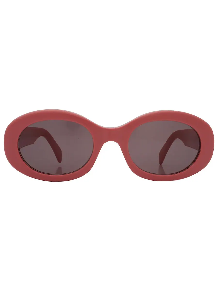 Солнцезащитные очки женские Celine Triomphe Grey Oval CL40194U 72A 52 — изображение 1 из 5, малиновый
