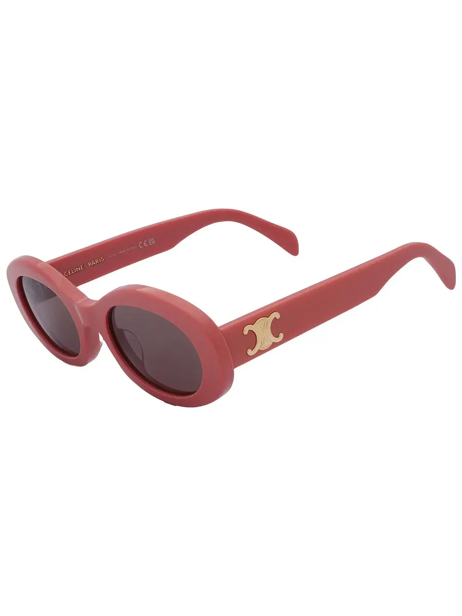 Солнцезащитные очки женские Celine Triomphe Grey Oval CL40194U 72A 52 — изображение 4 из 5, малиновый