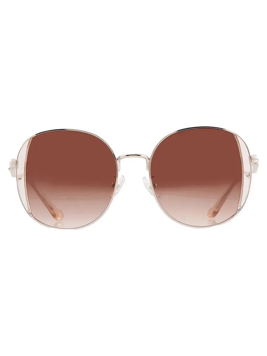 Женские солнцезащитные очки Coach Brown Gradient Round HC7176B 900574 54 — изображение 1 из 4, светлый золотистый