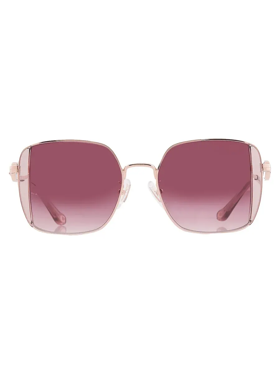 Женские солнцезащитные очки Coach Gradient Berry Red Square HC7177B 93318H 51 — изображение 1 из 4, розовый золотистый