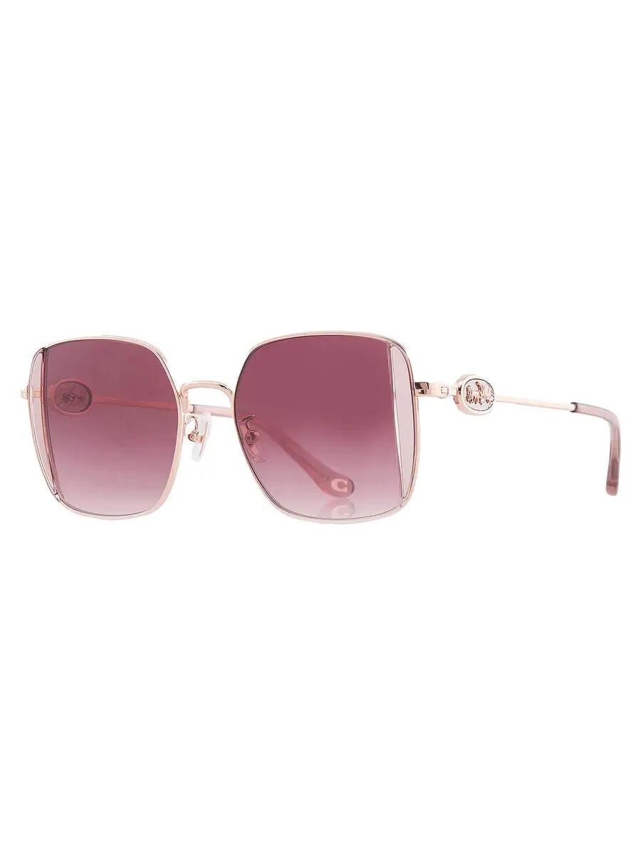 Женские солнцезащитные очки Coach Gradient Berry Red Square HC7177B 93318H 51 — изображение 2 из 4, розовый золотистый