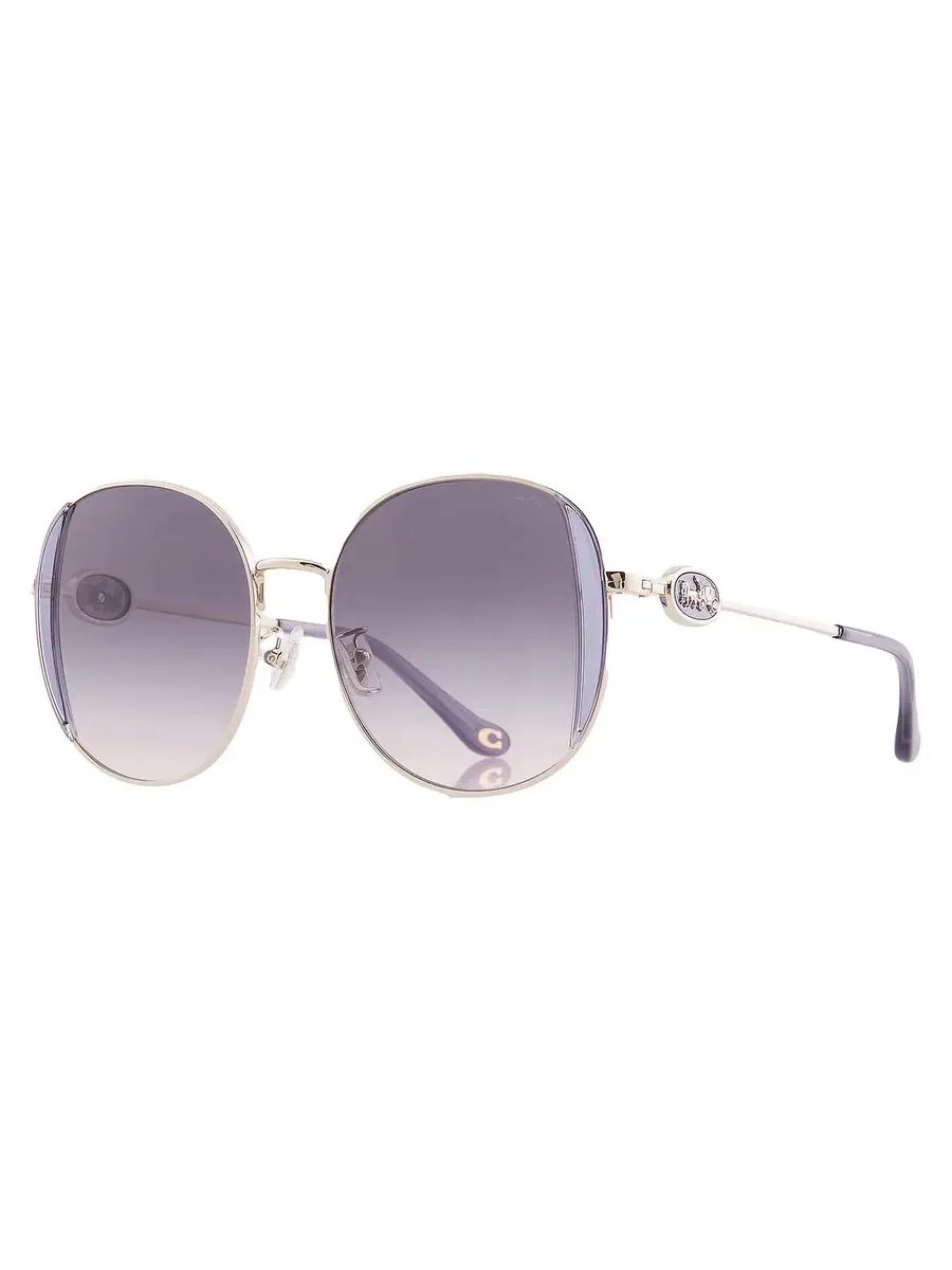 Солнцезащитные очки женские круглые Coach Lilac Peach Gradient HC7176B 900536 54 — изображение 2 из 4, светлый золотистый