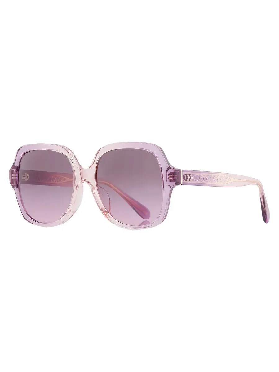 Женские солнцезащитные очки Coach Purple Gradient Square HC8395U 581390 54 — изображение 2 из 4, розовый