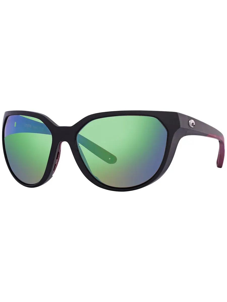 Солнцезащитные очки Costa Del Mar Mayfly Green Mirror Polarized Glass Cat Eye Ladies Sunglasses — изображение 5 из 5, зеленый