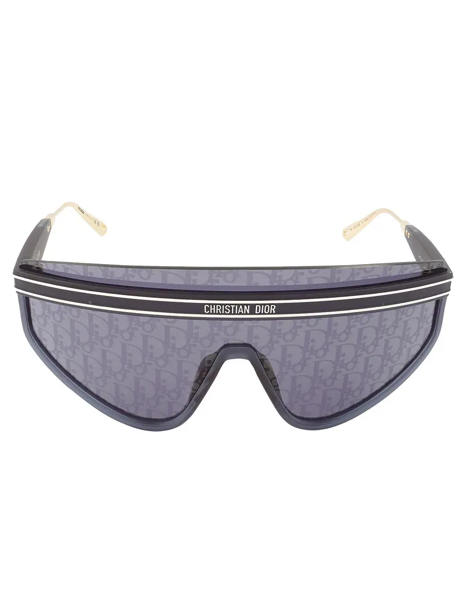 Женские солнцезащитные очки Dior Blue Mirror Logo Shield DIORCLUB M2U 31B8 CD40079 90X 00 — изображение 1 из 3, синий