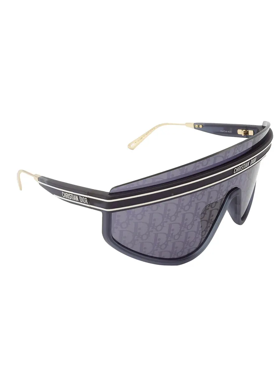 Женские солнцезащитные очки Dior Blue Mirror Logo Shield DIORCLUB M2U 31B8 CD40079 90X 00 — изображение 2 из 3, синий