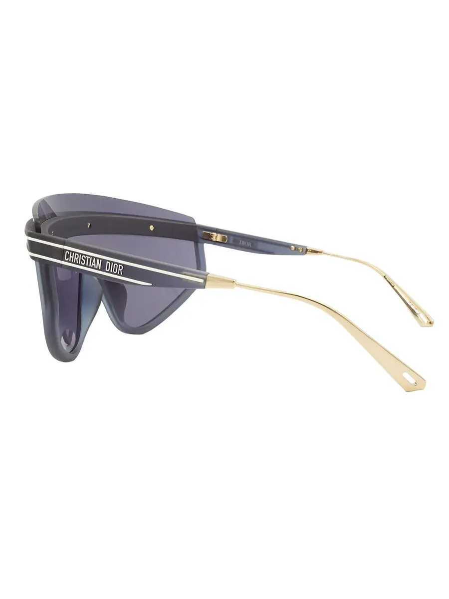 Женские солнцезащитные очки Dior Blue Mirror Logo Shield DIORCLUB M2U 31B8 CD40079 90X 00 — изображение 3 из 3, синий