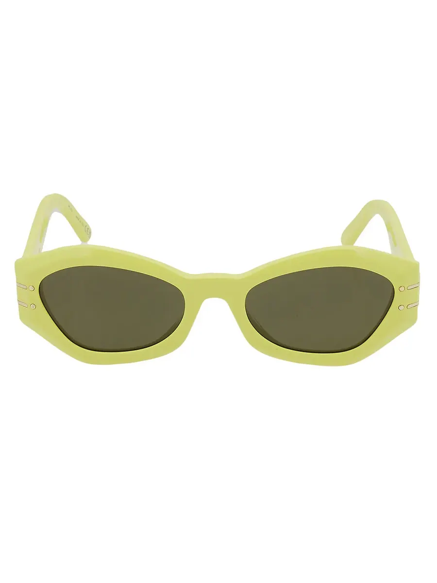Женские солнцезащитные очки Dior Green Geometric DIORSIGNATURE B1U 66C0 55 — изображение 1 из 4, желтый