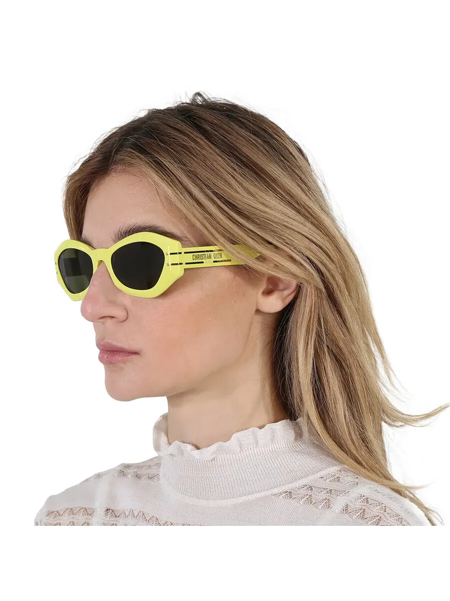 Женские солнцезащитные очки Dior Green Geometric DIORSIGNATURE B1U 66C0 55 — изображение 2 из 4, желтый